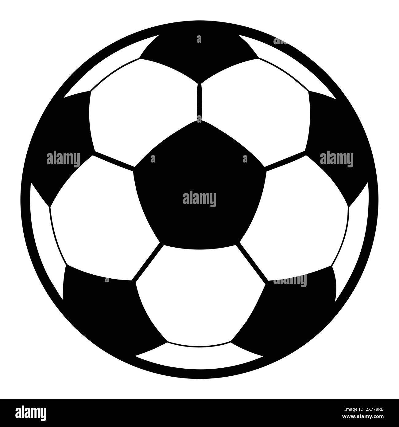 A black and white soccer ball with white lines Stock Vector