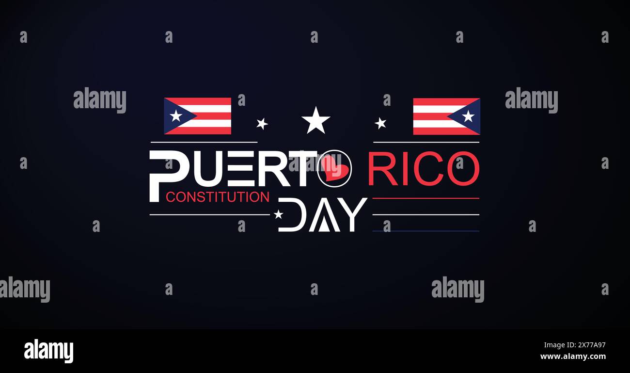 Honoring Puerto Rico's History Through Art Constitution Day Designs Stock Vector