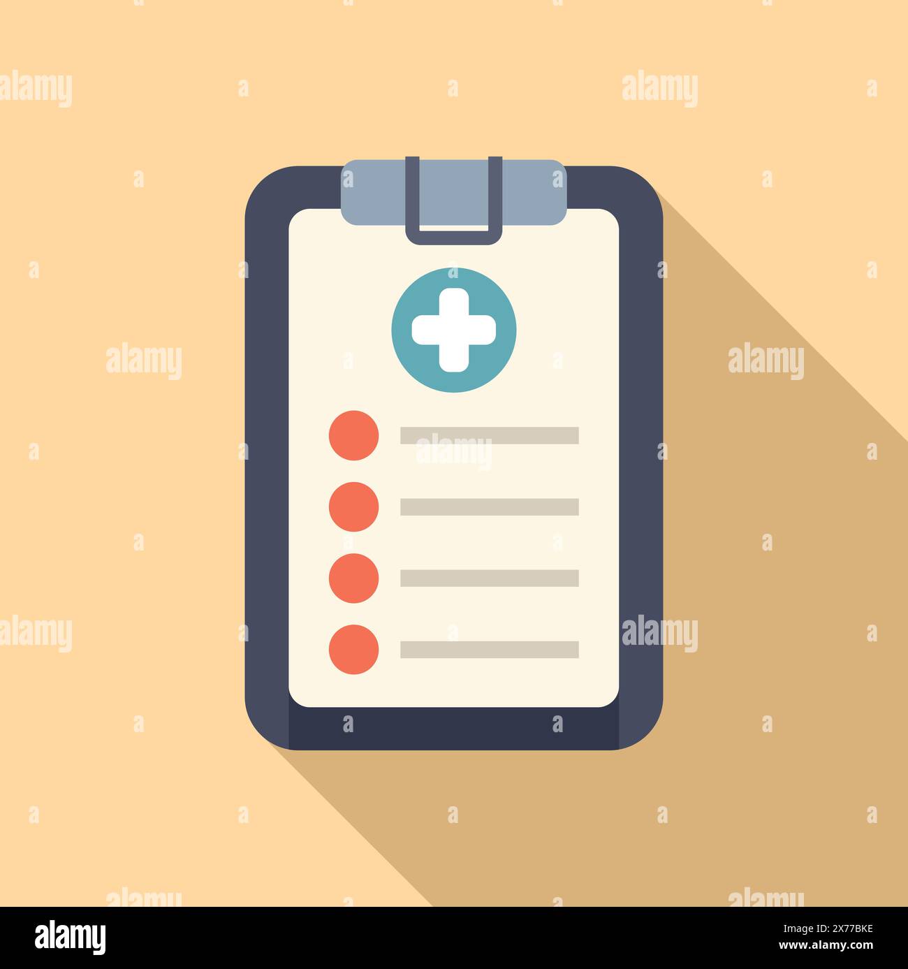 Vector illustration of a medical clipboard with check marks on a beige ...