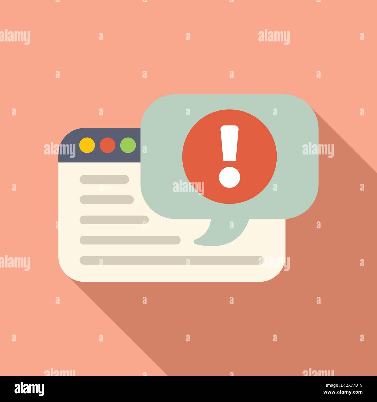 Vector illustration of an exclamation mark in a speech bubble ...