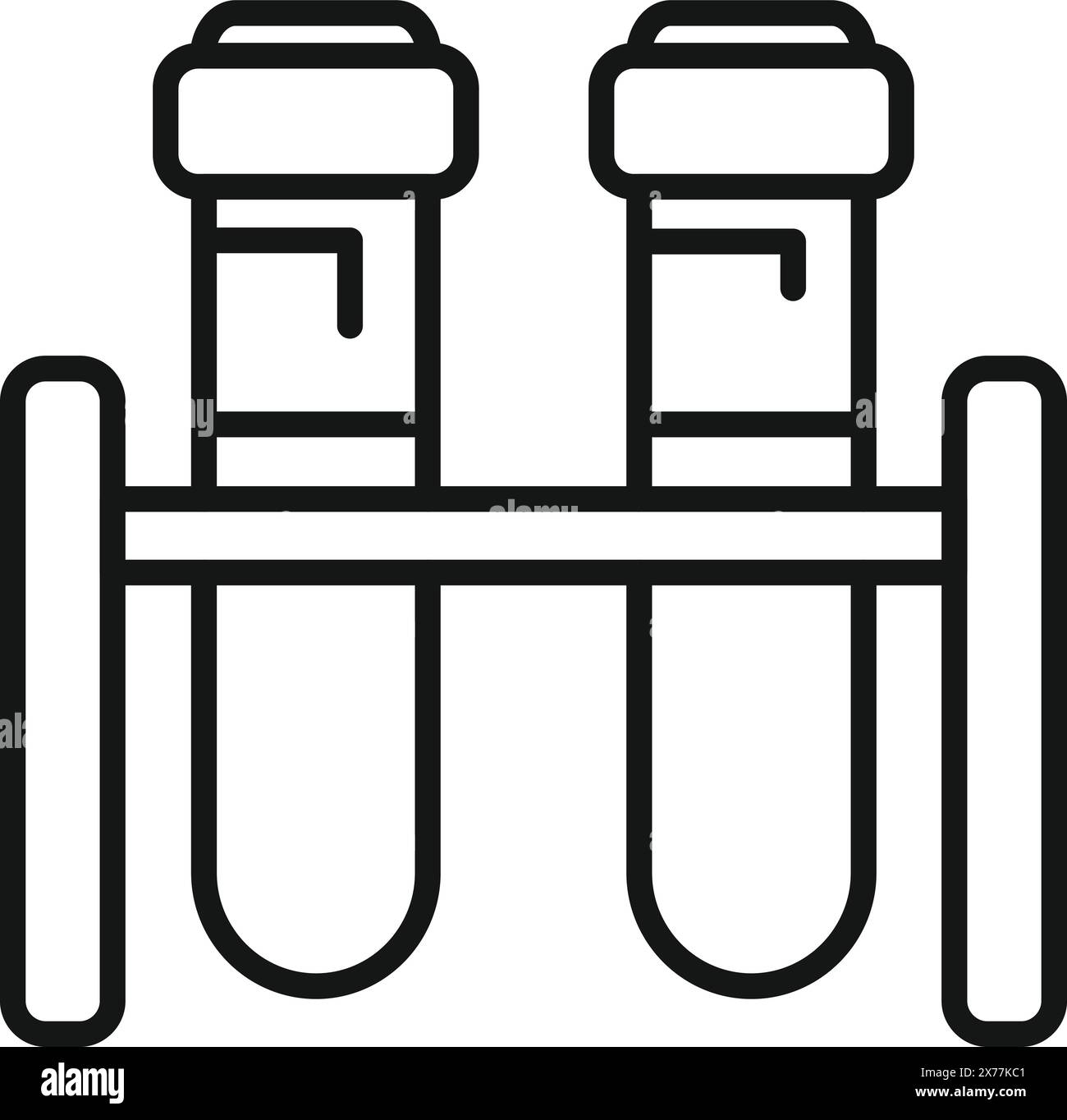 Simple line drawing of test tubes placed in a rack, ideal for science ...