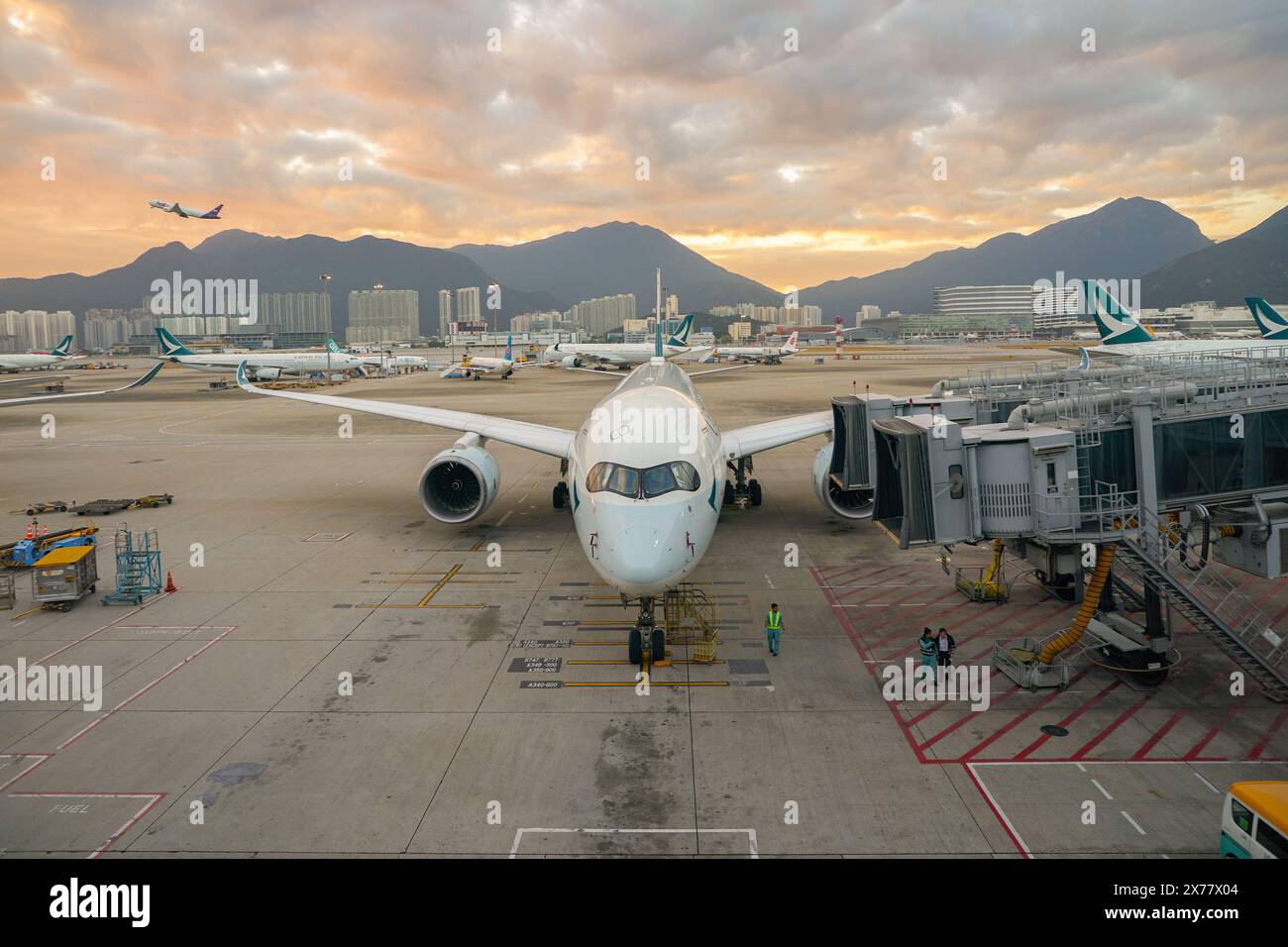 Hong Kong China December 08 2023 Cathay Pacific Airbus A350 900 On