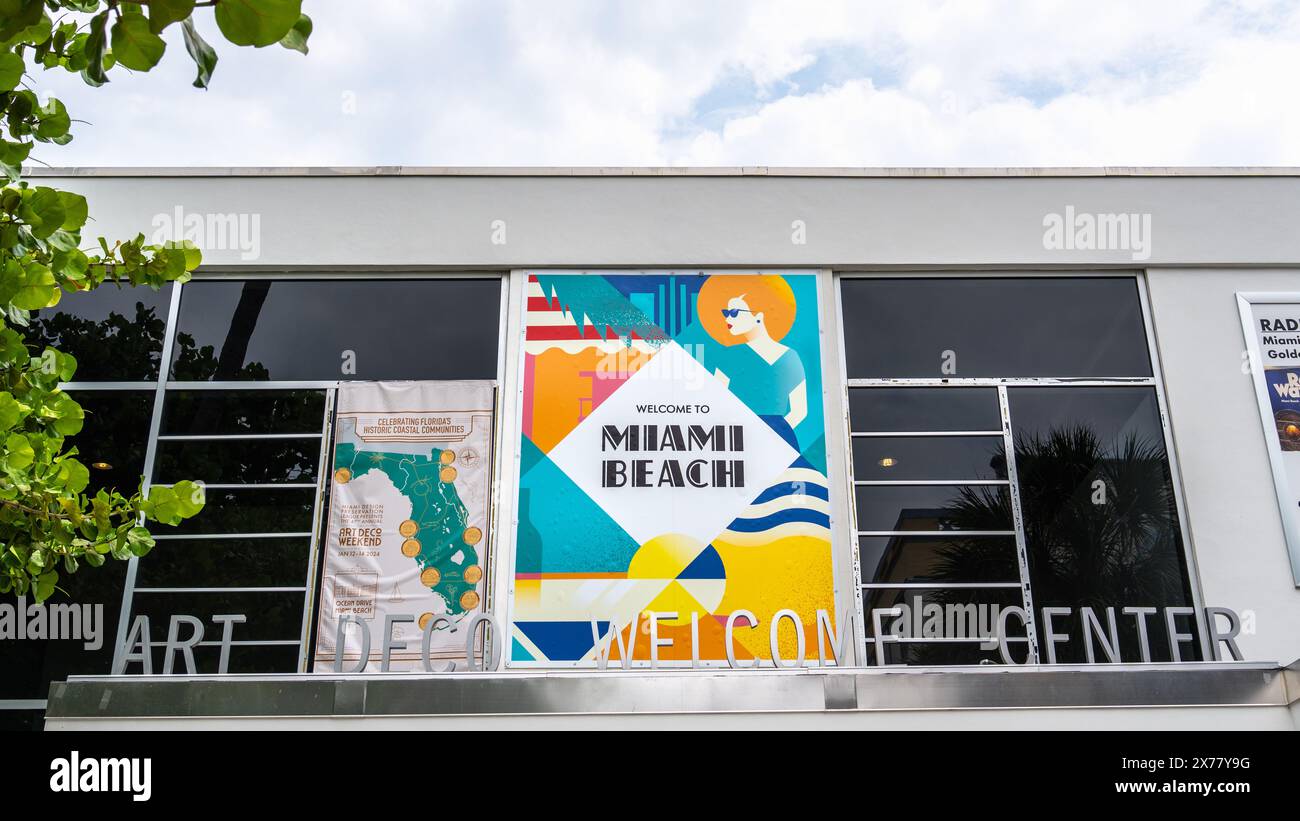 Miami Beach, FL April 4, 2024 Art Deco Center on Ocean Drive