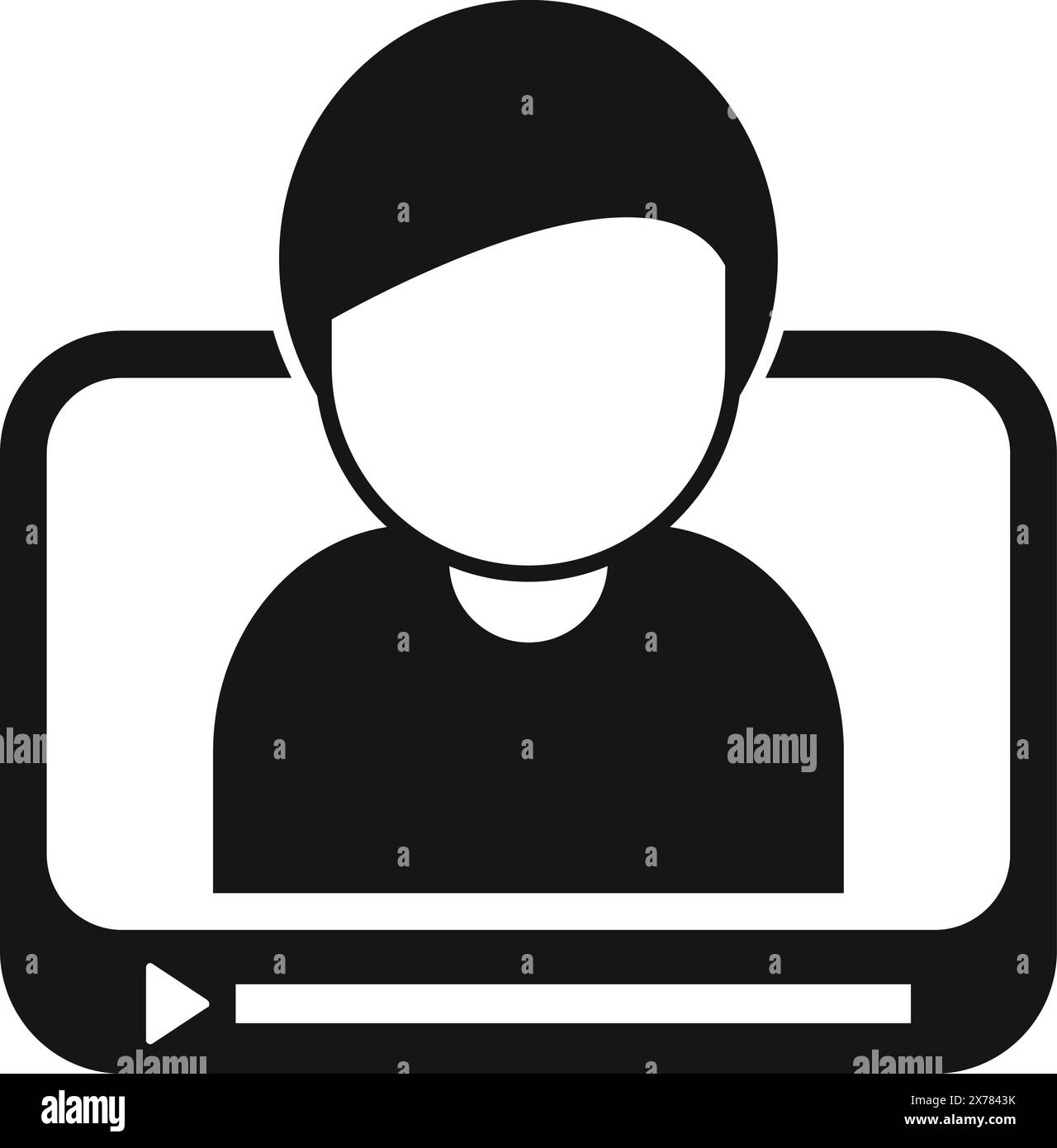 Virtual online video communication icon with minimalist design for ...