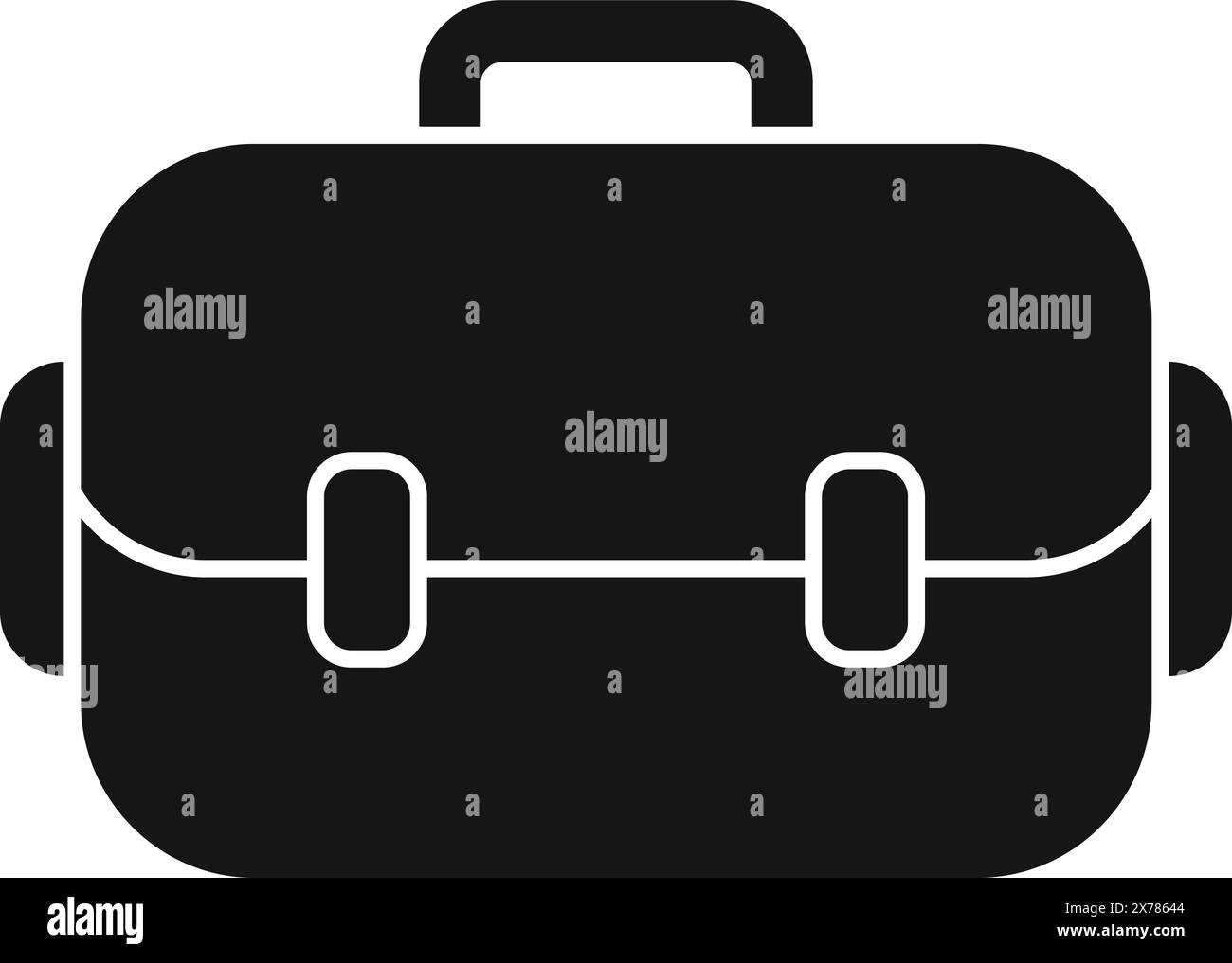 Simple vector icon illustration of a classic briefcase in black Stock ...