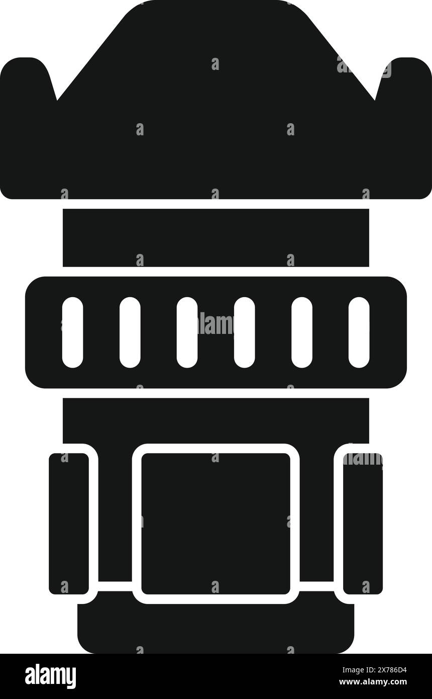 Modern camera lens icon vector illustration in simple black and white