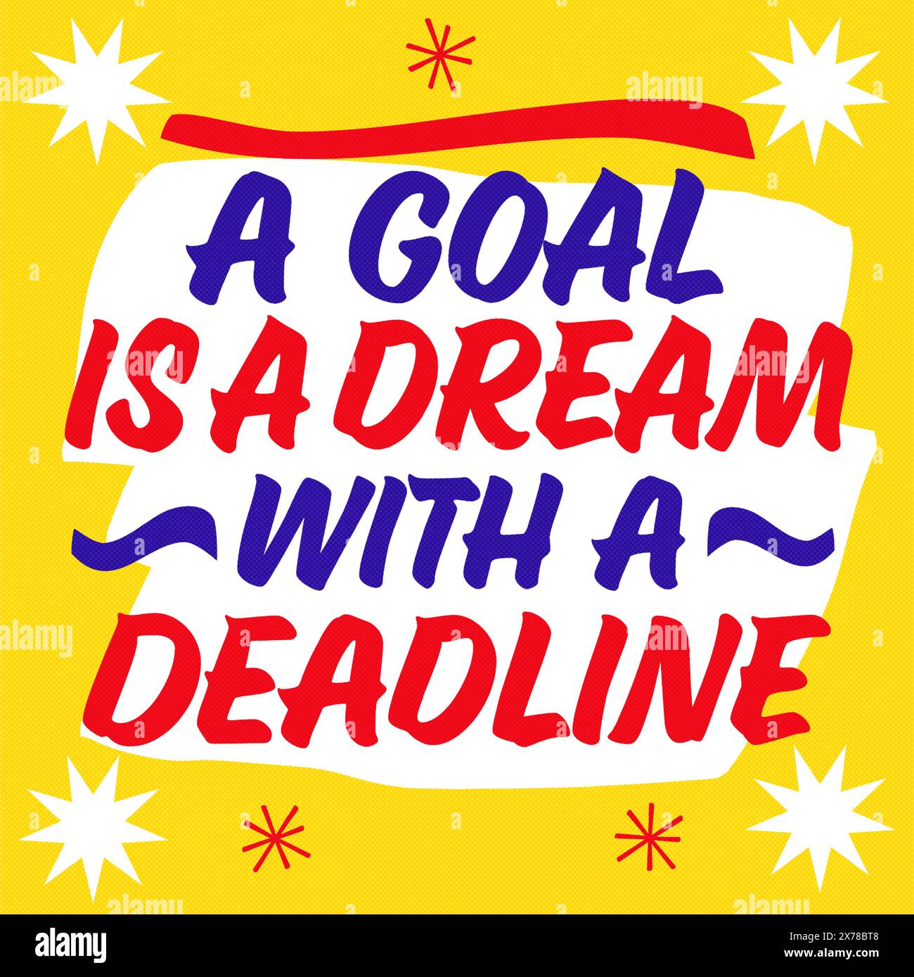 A Goal is a Dream with a Deadline Quote Hand Lettered vintage grocery