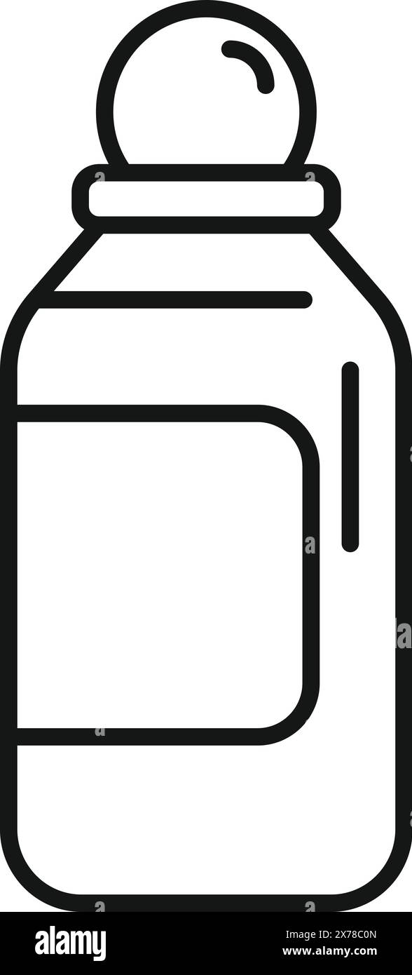 Black and white vector illustration of a baby feeding bottle with line ...