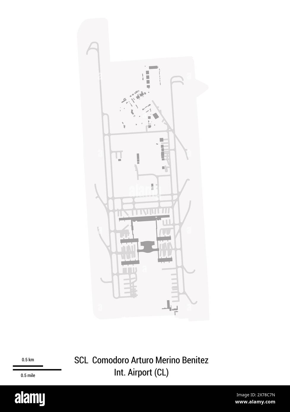 Map of Comodoro Arturo Merino Benitez International Airport in Santiago