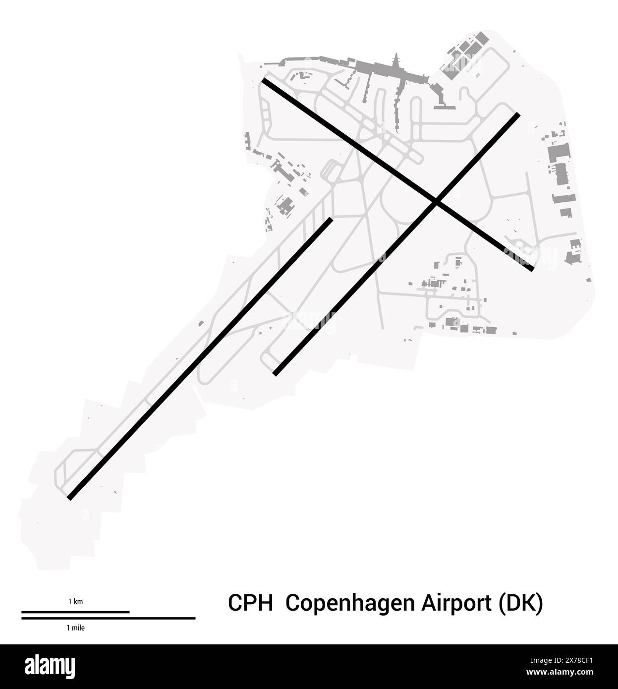 Map of Copenhagen Airport (Denmark). IATA-code: CPH. Airport diagram ...