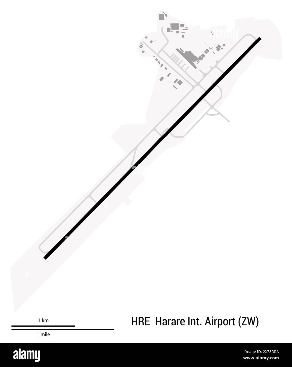 Map of Harare International Airport (Zimbabwe). IATAcode HRE. Airport