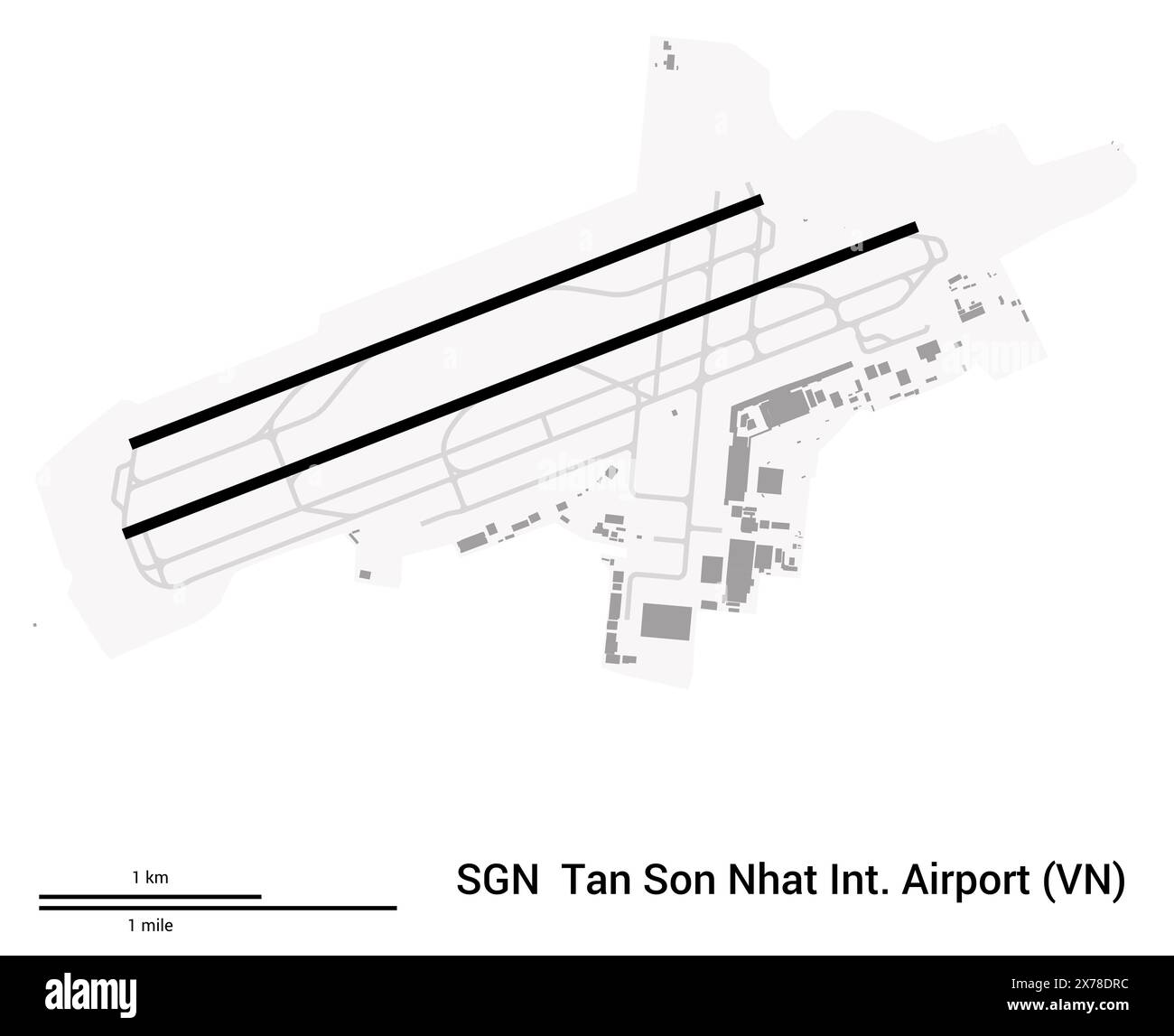 Map of Tan Son Nhat International Airport in Ho Chi Minh City (Vietnam