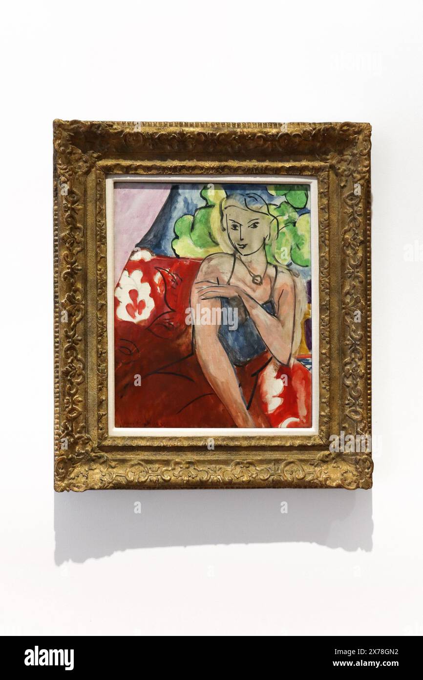 Nice, France - November 20, 2023: 'Corselet on font of 'Tahiti' (La Biche)' by Henri Matisse, 1936. At the Musee Matisse in Nice, France. Stock Photo