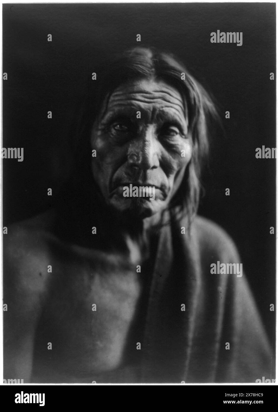 Big Head B, Curtis no. 295-05., LC no. 91., Forms part of: Edward S. Curtis Collection .. Big Head. , Indians of North America, 1900-1910. Stock Photo