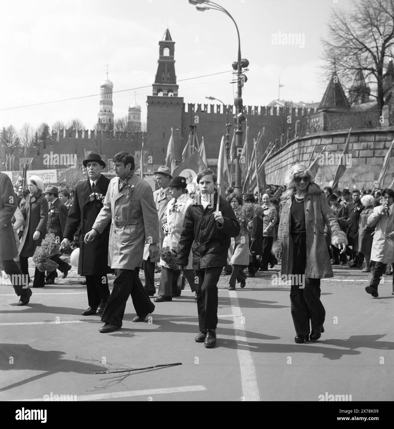 Holiday in Moscow, May Day, USSR, May 1, 1976 Stock Photo