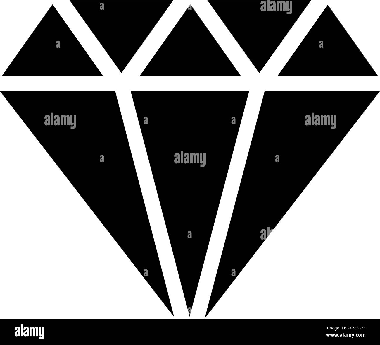 A simplified black and white icon depicting a diamond shape ...