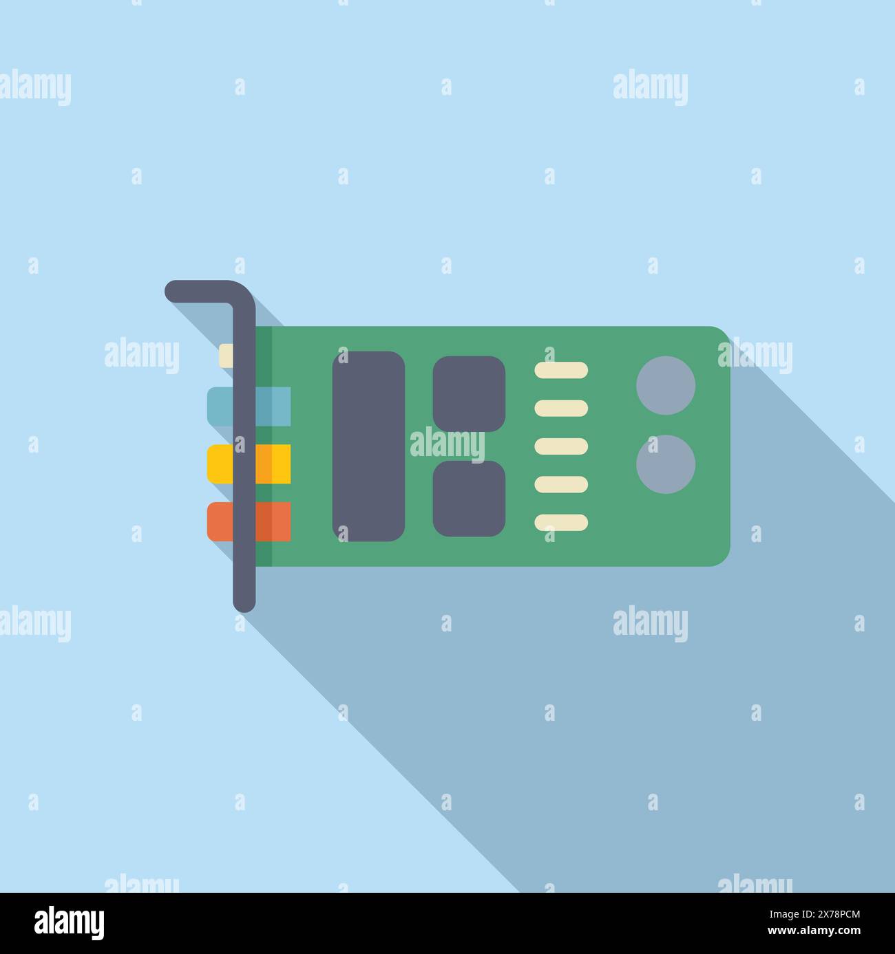 Pcm Vector Vector graphic of a stylized green circuit board with a variety of ...