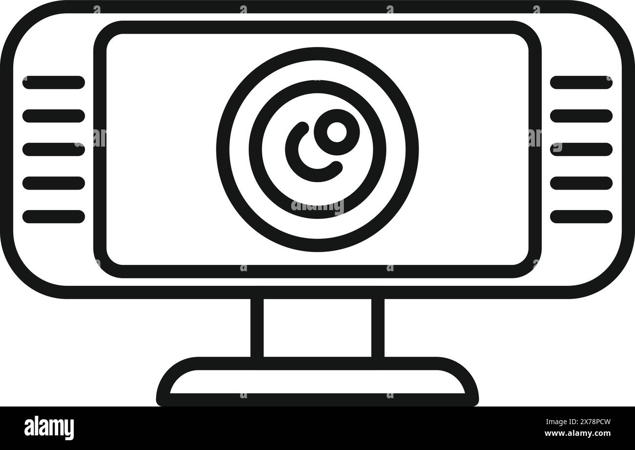 Simple line icon of a web camera suitable for web and technology designs Stock Vector