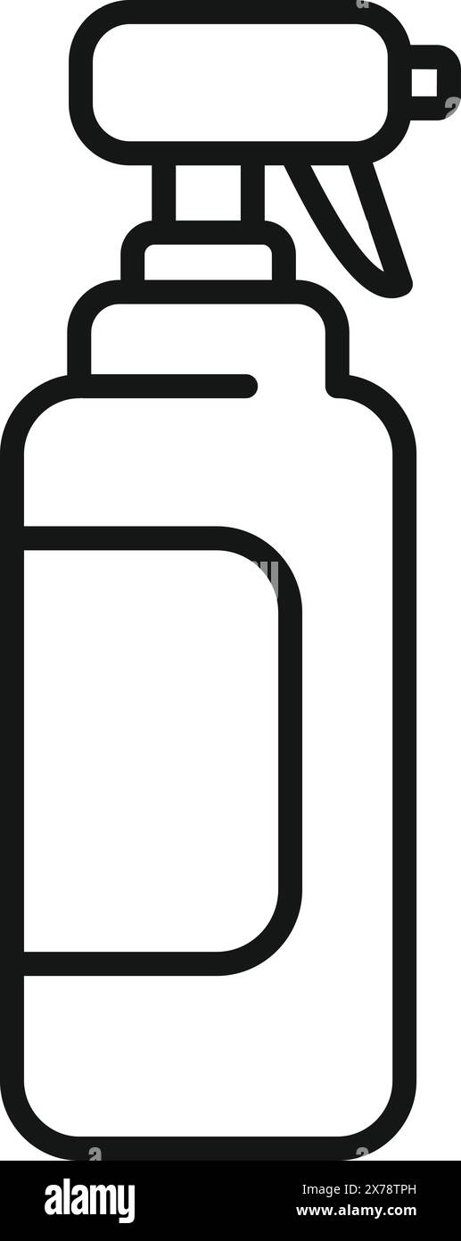 Simple black and white line illustration of a spray bottle, suitable ...