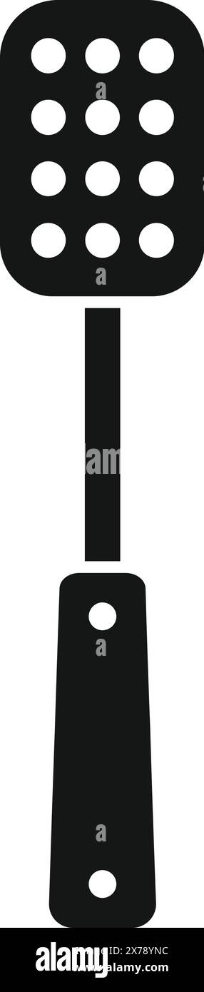 Vector illustration of a simple black spatula icon on a white ...