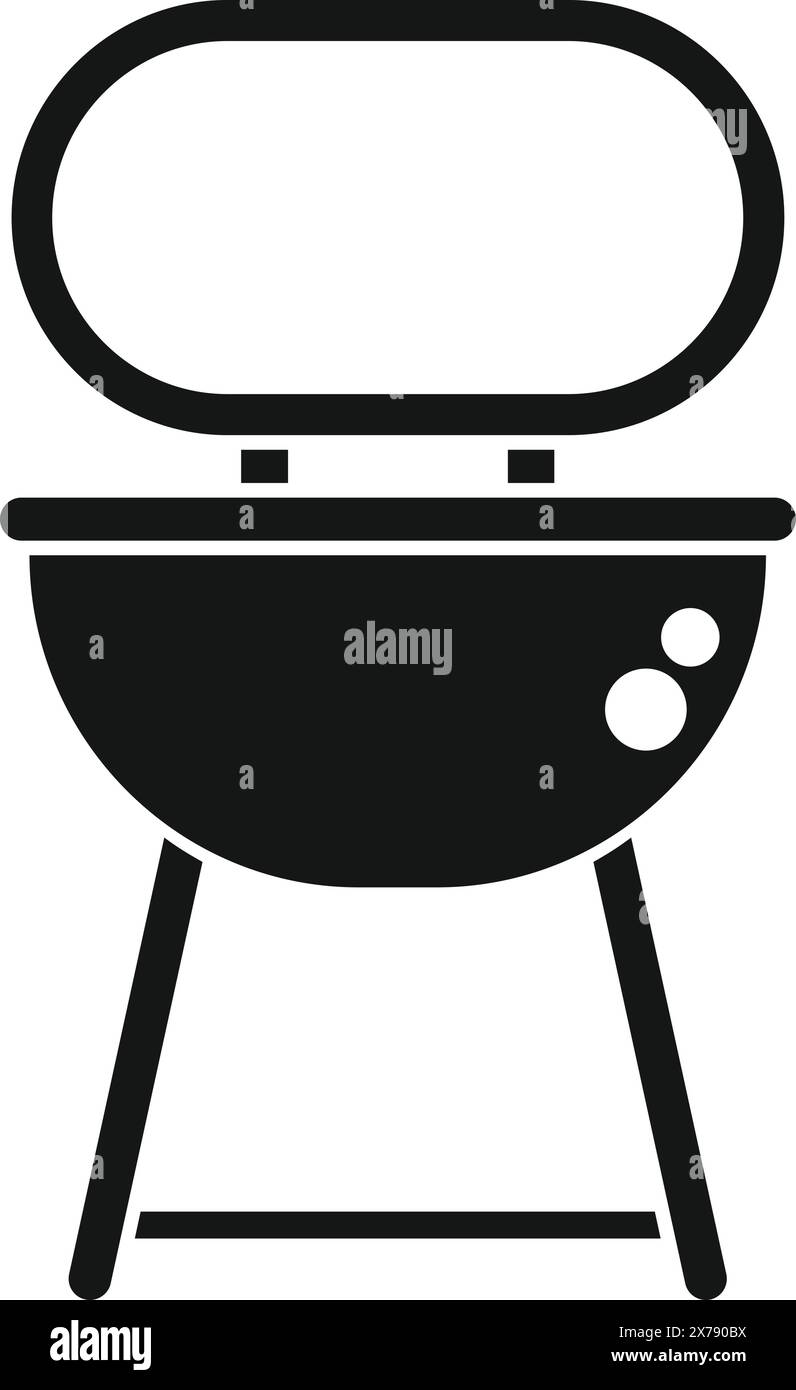 Simple black and white vector illustration of a barbecue grill, perfect ...