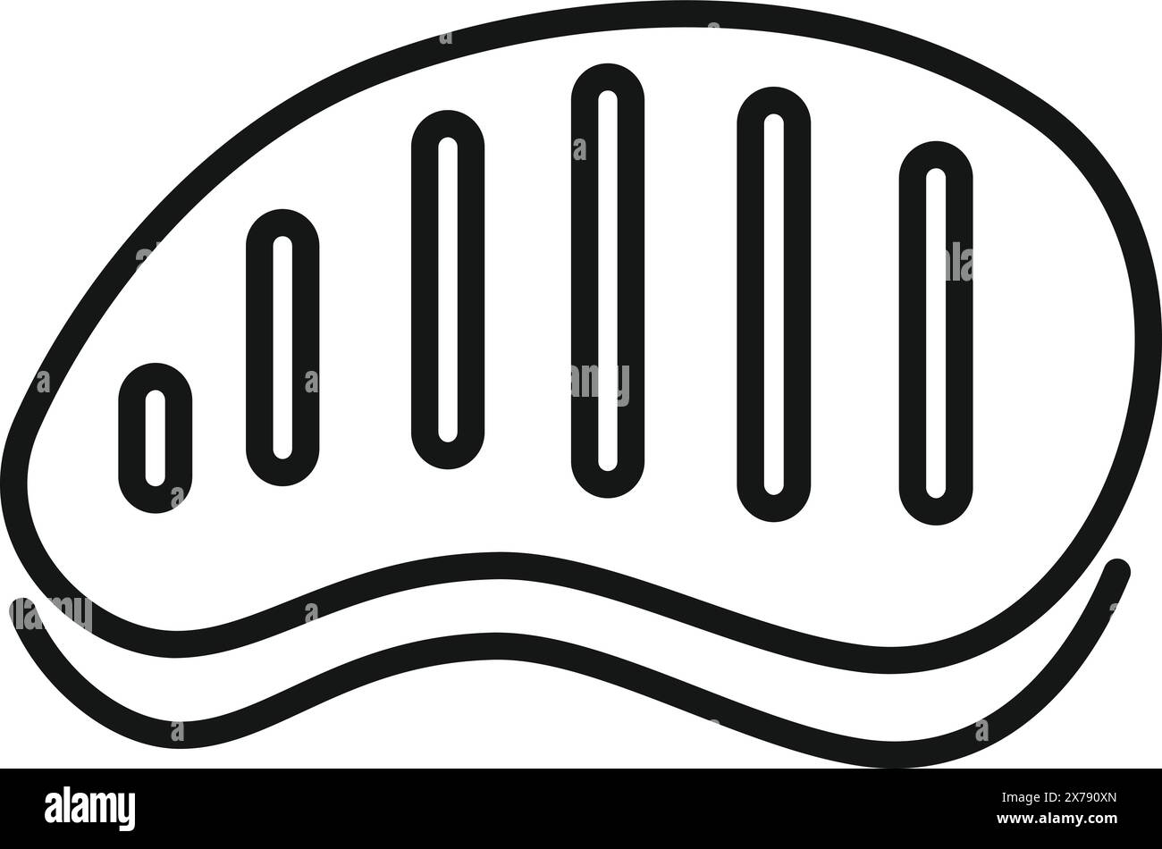 Minimalistic line art icon of a meat steak, ideal for menus, apps, and ...