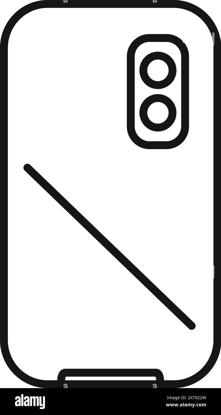 Clean line art illustration smartphone Stock Vector Images - Alamy