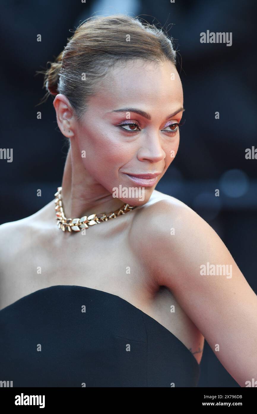 American actress Zoe Saldana attends the premiere Of Emilia Perez at
