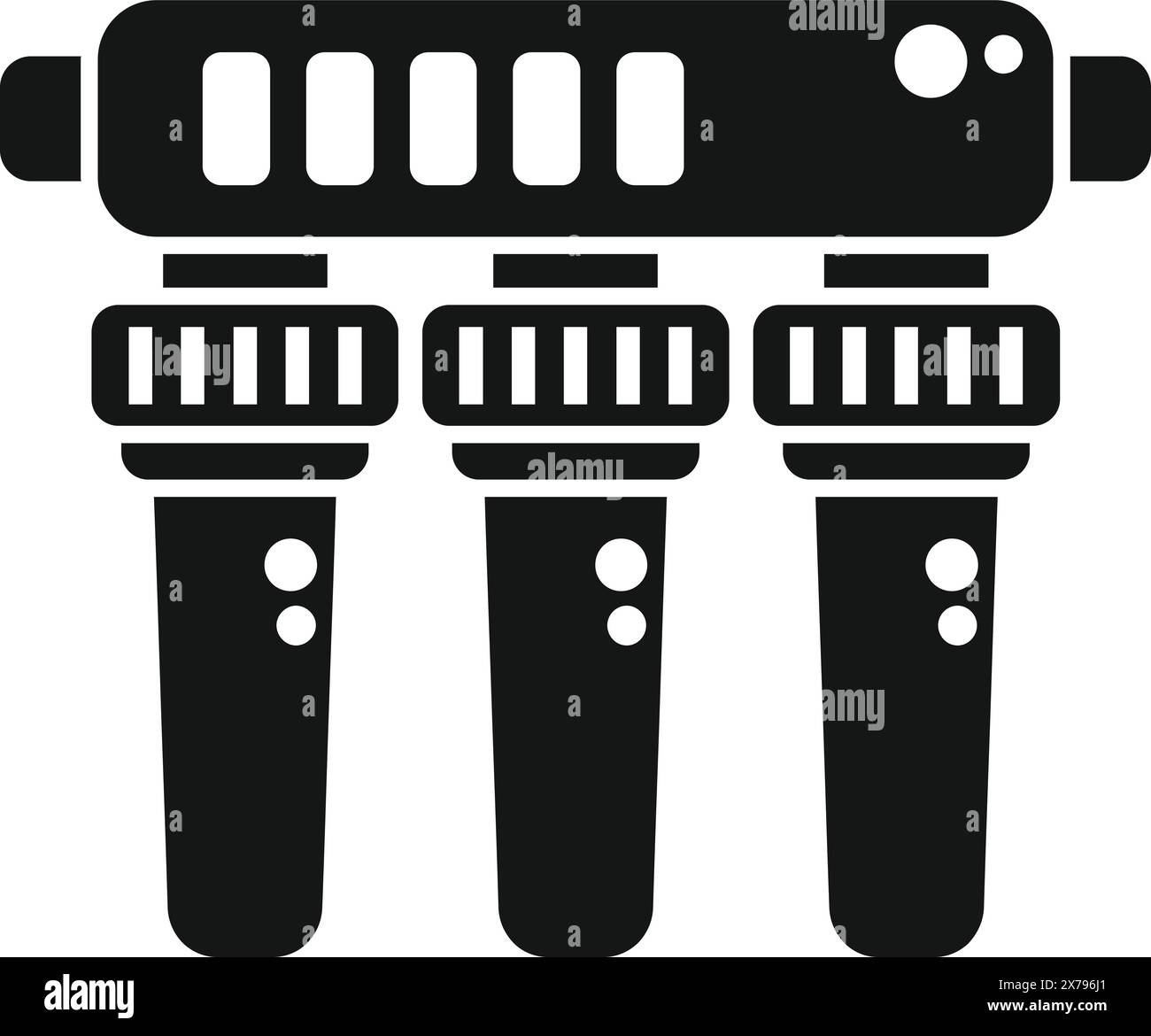 Vector illustration of a camera flash with four bulbs in a flat icon ...