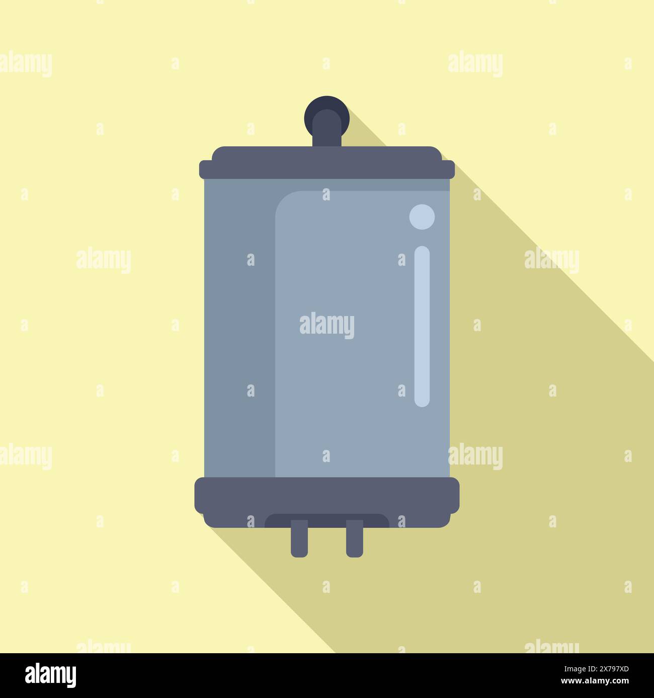 Minimalist illustration of a trash can in flat design style, with a ...