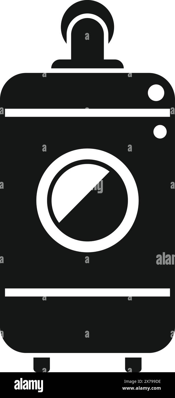 Black and white vector icon illustration of a classic vintage camera ...