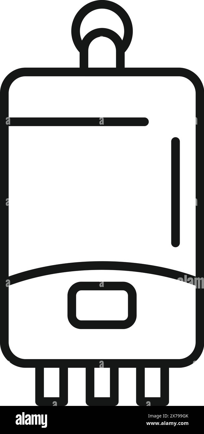 Line vector icon illustration of a modern domestic water heater Stock ...