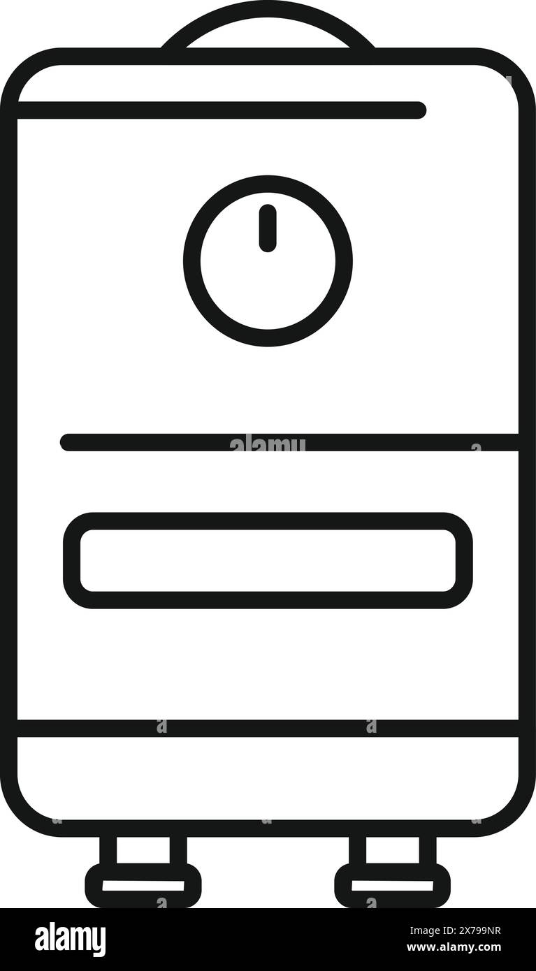Black and white line art vector icon illustration of a contemporary ...