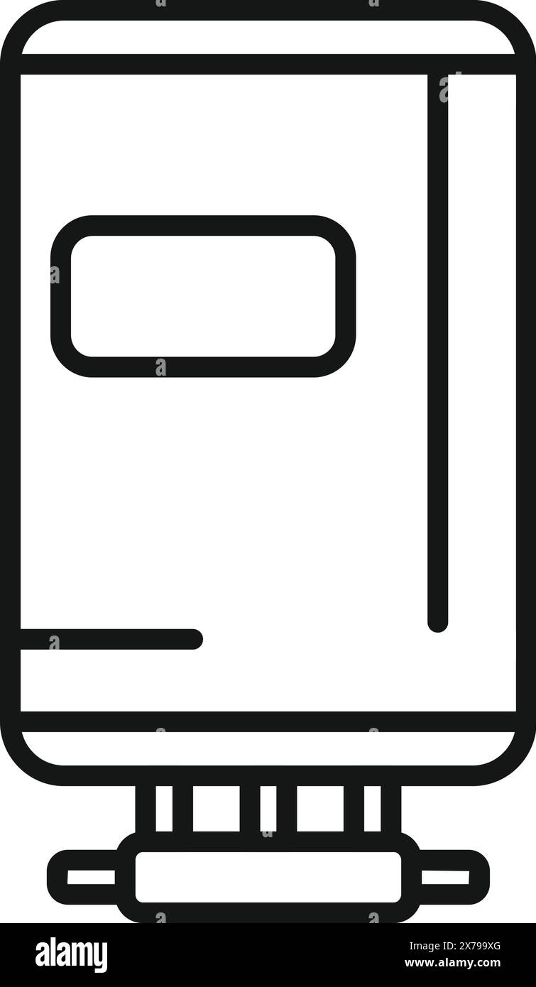 Simple line drawing of a contemporary smartphone, ideal for icons and techrelated designs Stock Vector