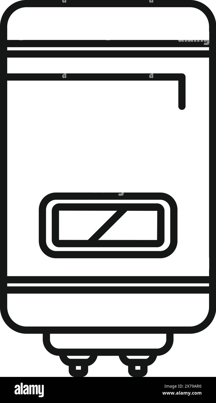 Vector illustration of a line icon depicting a modern electric water ...