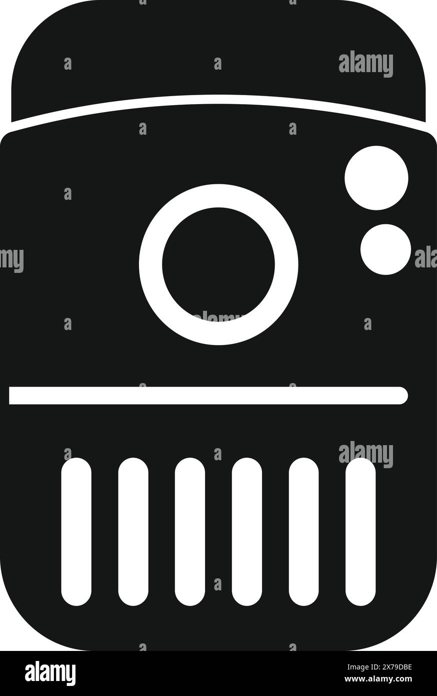 Vector graphic of a retrostyle camera in a simplistic black and white ...