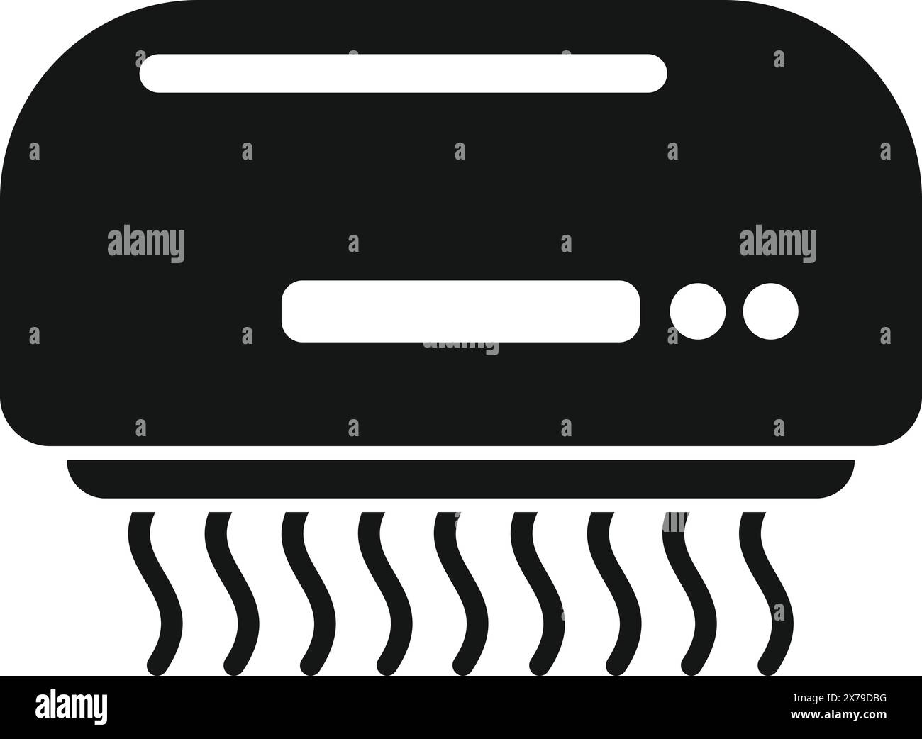 Simplified air conditioner icon in black and white, suitable for web ...