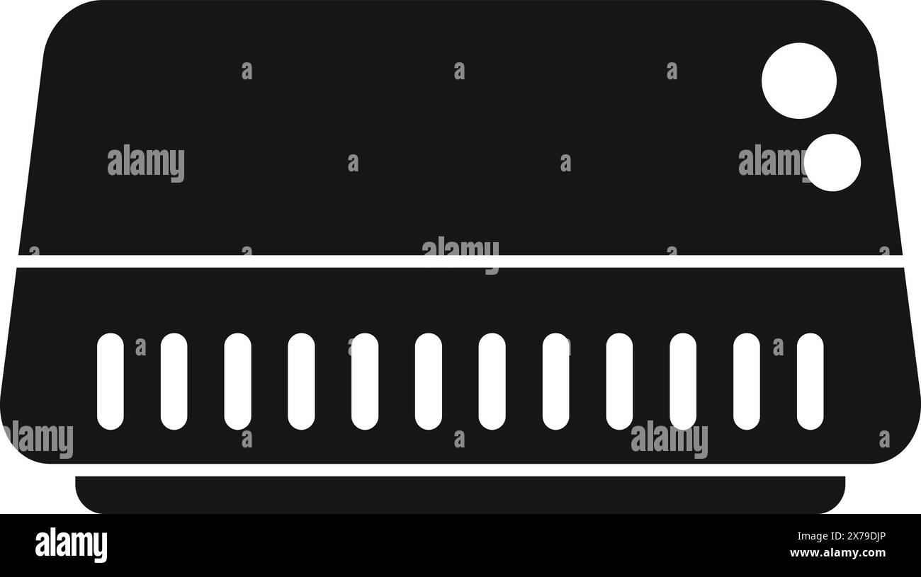 Simplified icon of a modern air conditioning unit in a bold black and ...