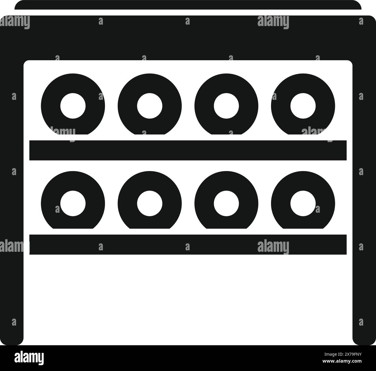 Simplified illustration of a sound mixer for audio production in a bold black and white icon style Stock Vector