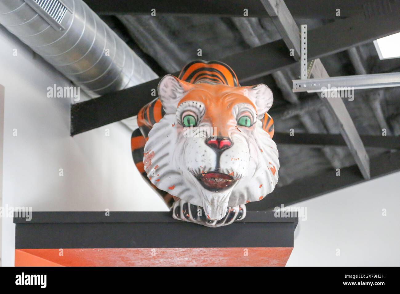 Esso gas station tiger in the Museum of Giants, Atlanta, Illinois Stock