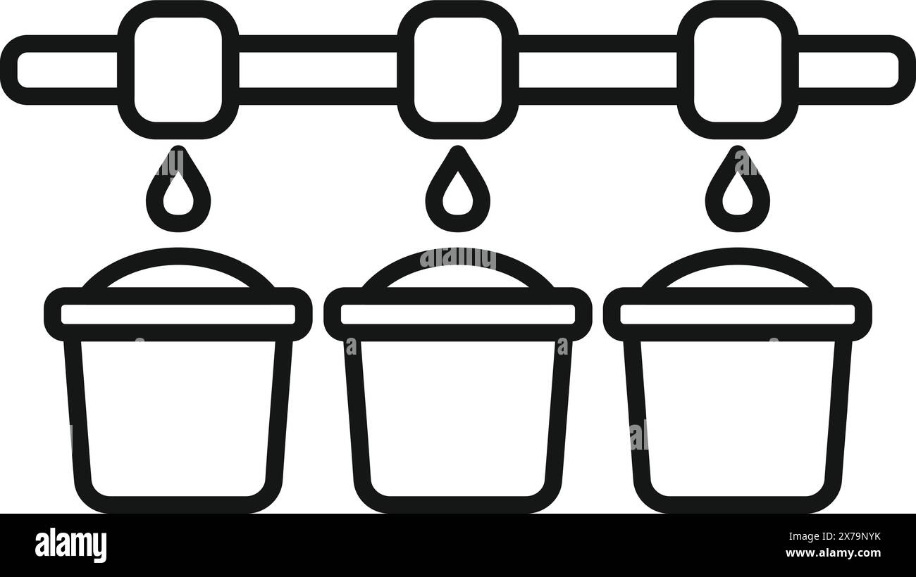Line drawing of sap dripping into buckets from a tapped maple tree ...