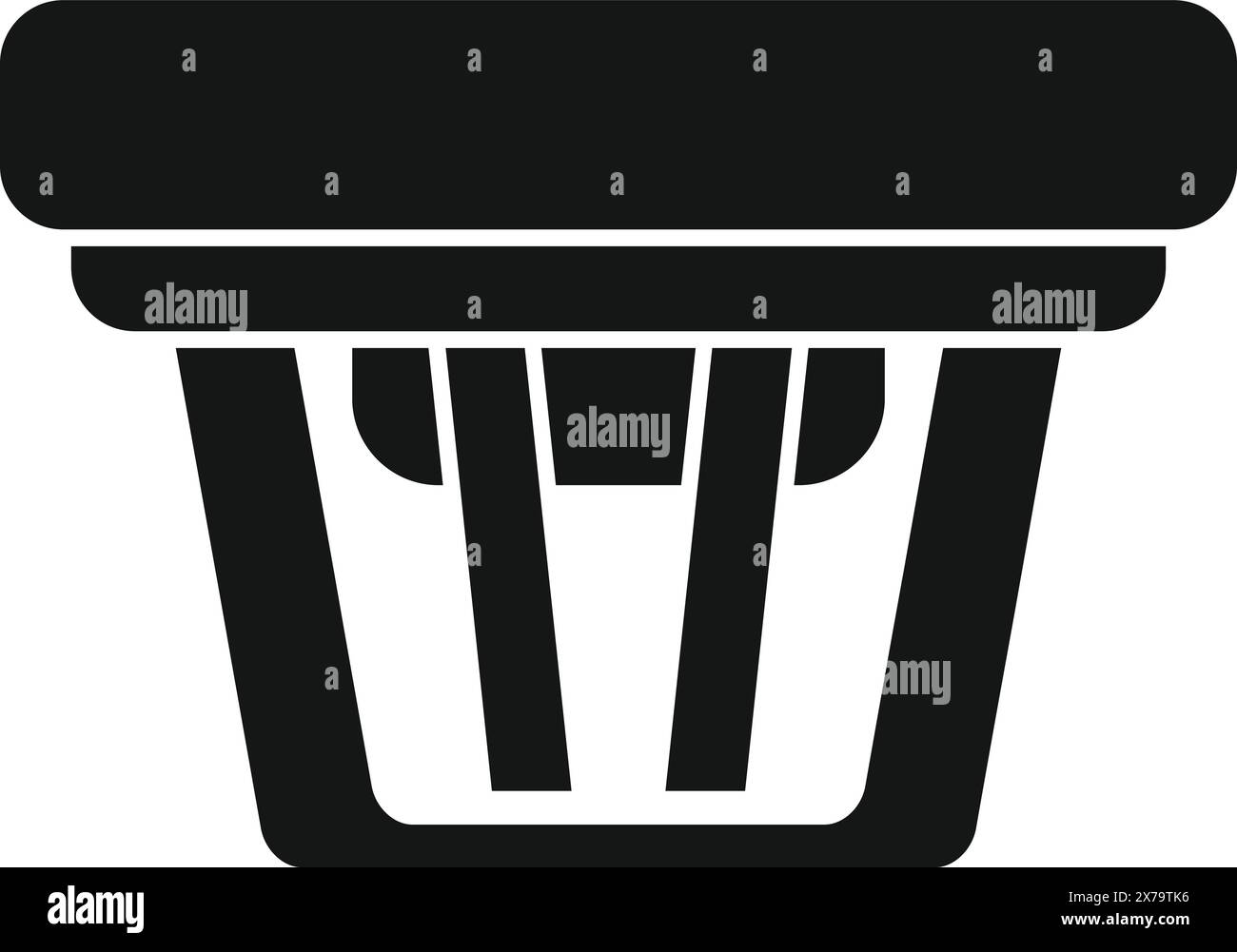 A simple black and white vector icon of a shopping basket Stock Vector ...