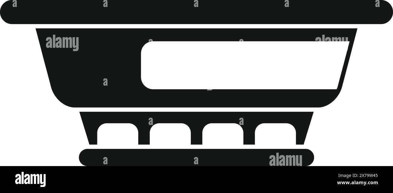 Vector illustration of a simple black shopping basket icon, isolated on ...
