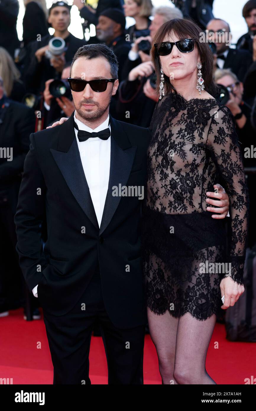 Anthony Vaccarello and Charlotte Gainsbourg attend the red carpet