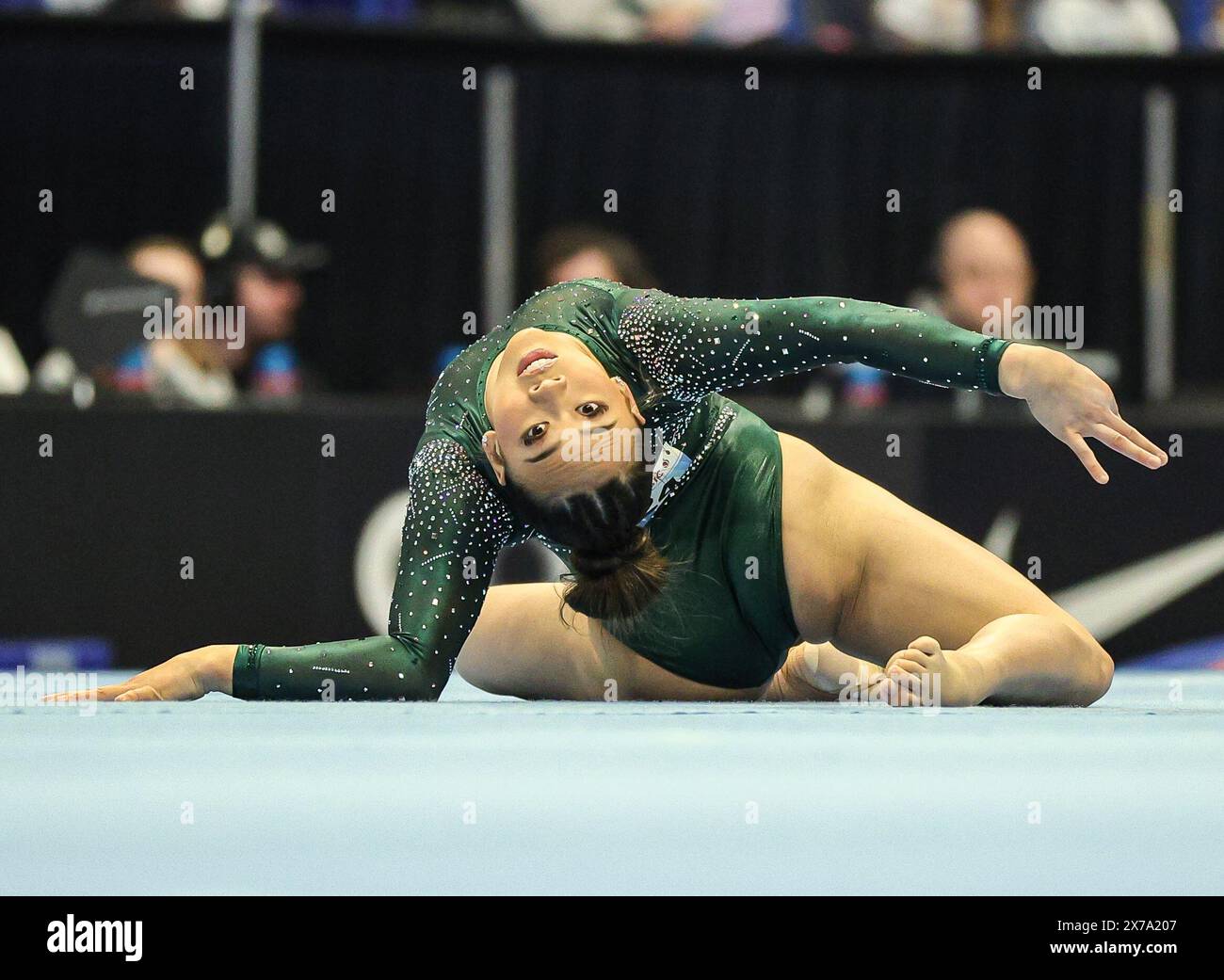 Hartford, CT, USA. 18th May, 2024. Sunisa Lee finishes her floor ...