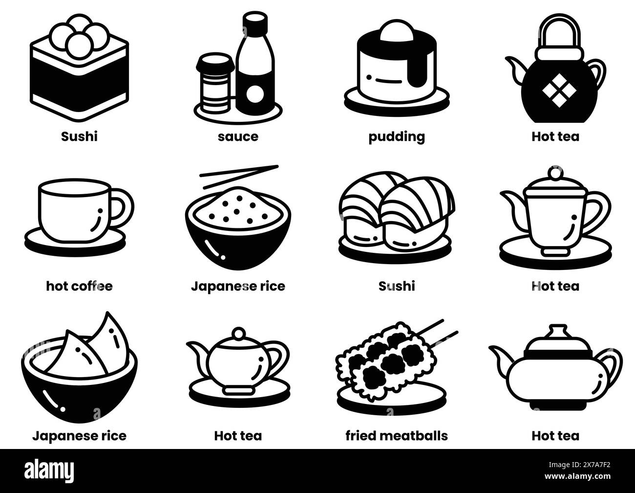 A black and white drawing of a bowl of french fries. The fries are cut