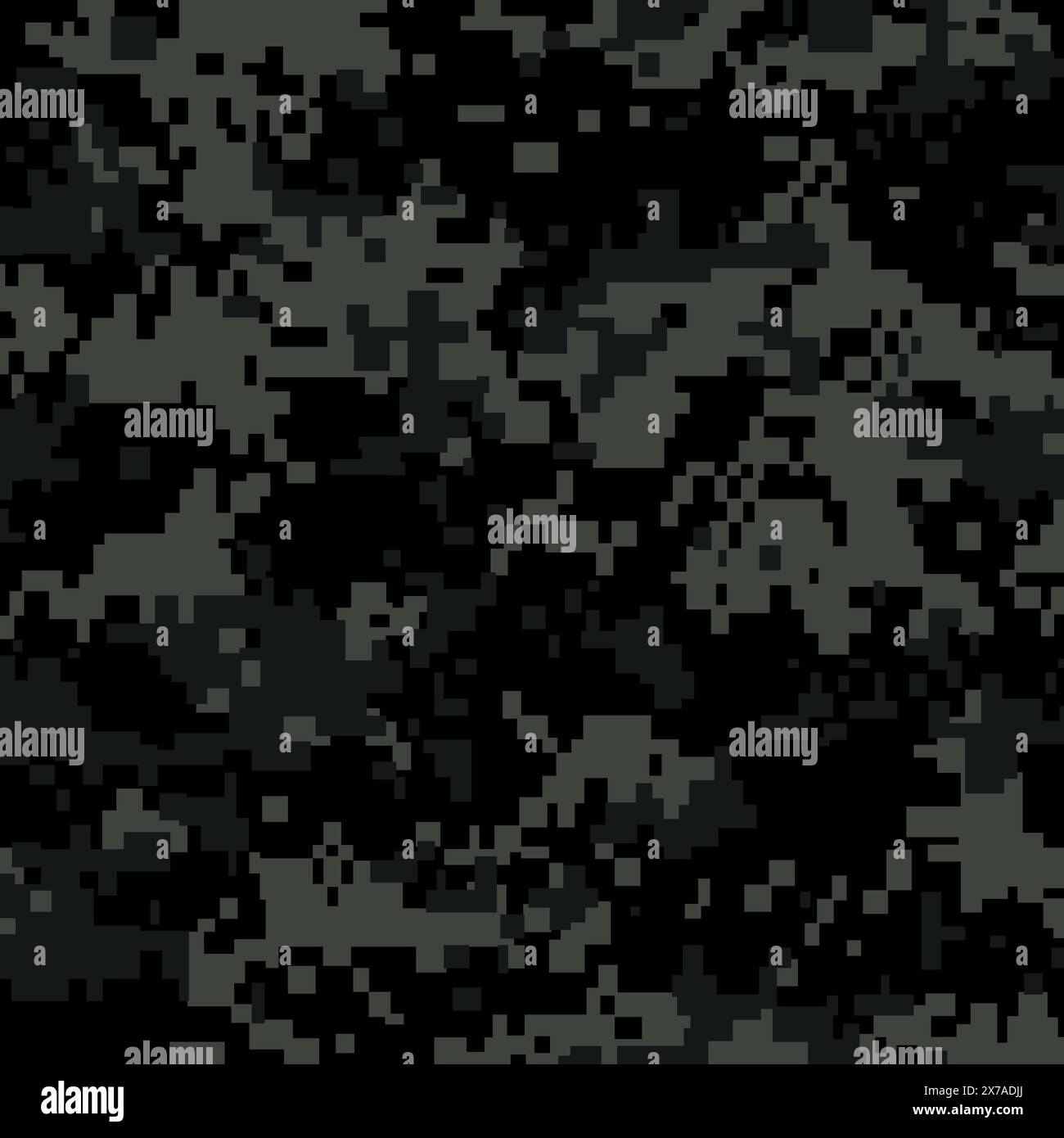Pixelated black camouflage background. Seamless Tileable Pattern. Vector illustration. Stock Vector