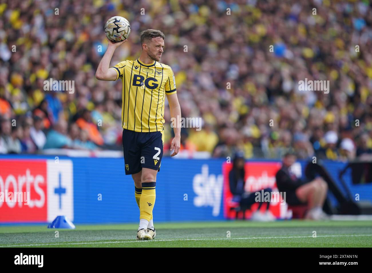 LONDON, ENGLAND - MAY 18: Sam Long of Oxford United during the Sky Bet League One Play-Off Final match between Bolton Wanderers and Oxford United at Wembley Stadium on May 18, 2024 in London, England.(Photo by Dylan Hepworth/MB Media) Stock Photo