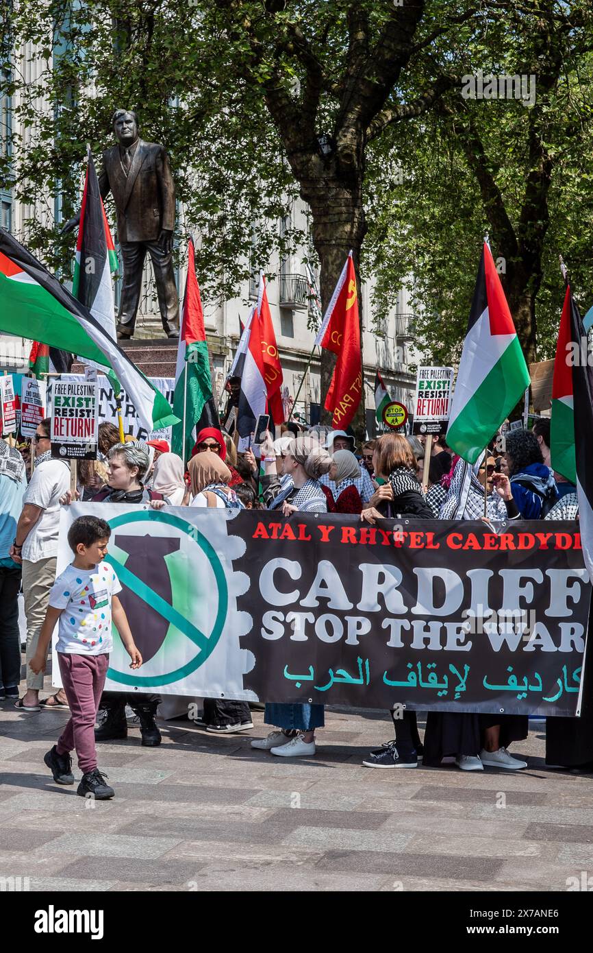 Little boy in a Pro-Palestine and Anti-Israel street demonstration