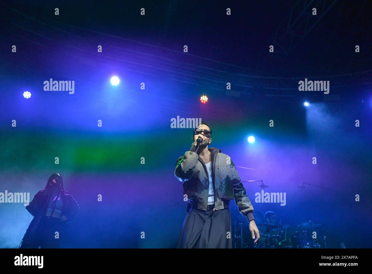 Italian singer Music Concert - Mahmood Concert in Milan Italian singer Mahmood performs live on stage at Le Fabrique for the first italian date Tour 2024. Milan Italy, on May 18th, 2024. Photo Tiziano Ballabio Milano Le Fabrique Italy Copyright: xTizianoxBallabiox/xLiveMediax LPM 1360430 Stock Photo